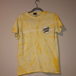 Santa Cruz yellow tie dye tee